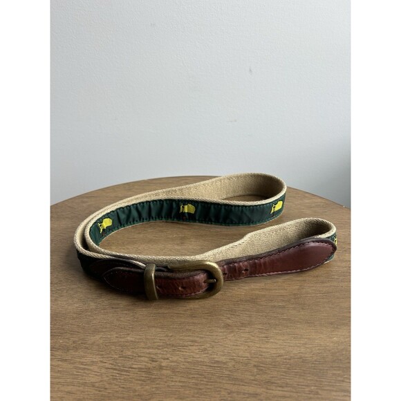 The Masters Augusta National Logo Green Yellow Golf Belt Men's Size 44 - Picture 1 of 6
